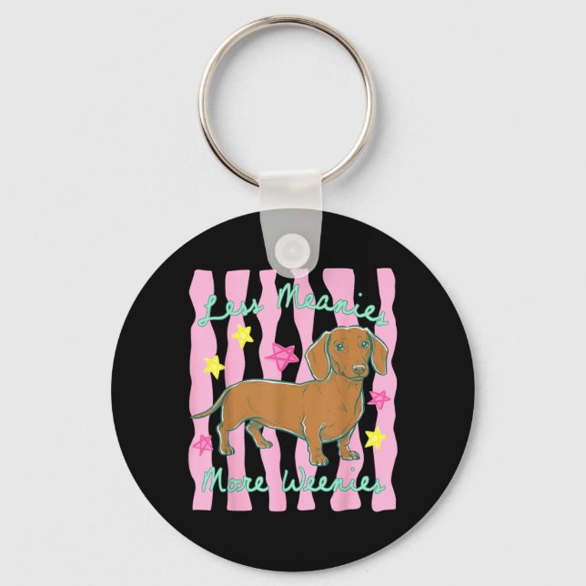 Porte-clés Drôle Moins de Méchants Plus de Saucisses Tie Dye  (Recto)