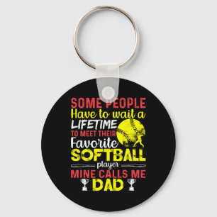 Porte-clés Drôle Mon Joueur De Softball Préféré M'appelle Pap