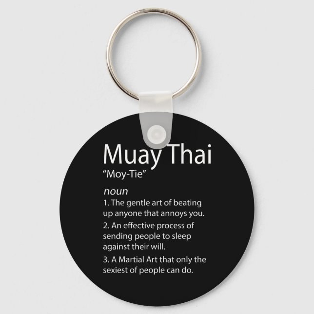Porte-clés Drôle Muay Thai Et Thai Boxe - Muay Thai Defini (Recto)