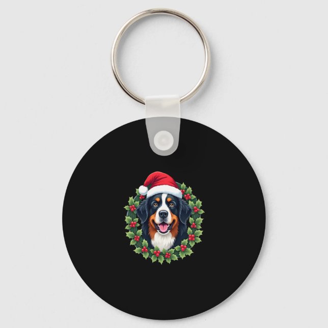 Porte-clés Drôle Noël Bernese Mountain Dog Débardeur (Recto)