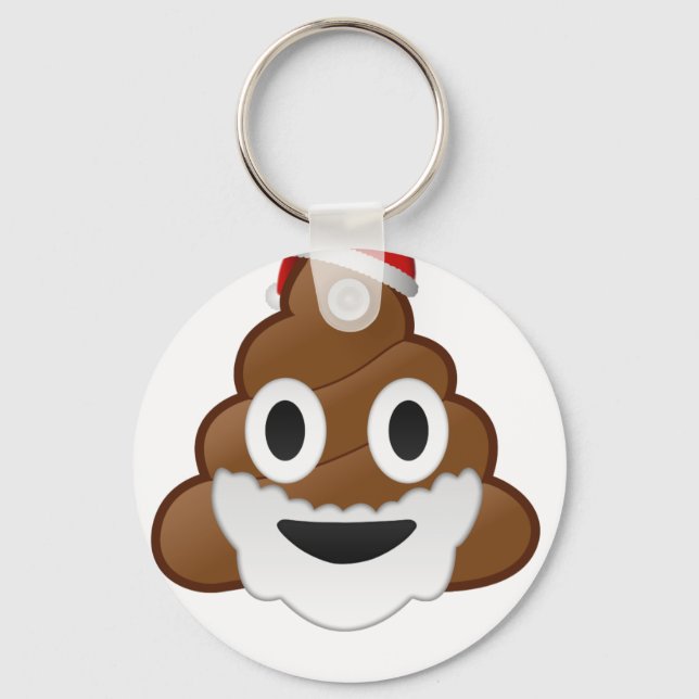 Porte-clés Drôle Noël Père Noël Poop Emoji (Recto)