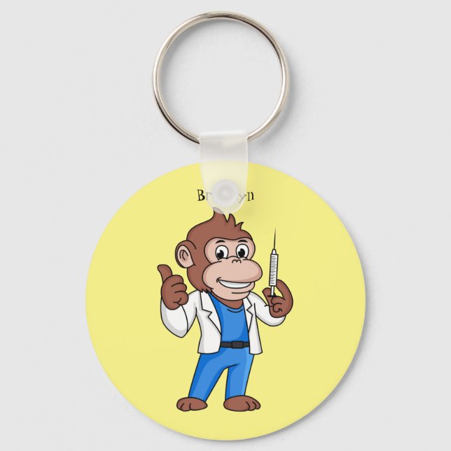 Porte-clés Drôle orangoutan dessinateur docteur (Recto)