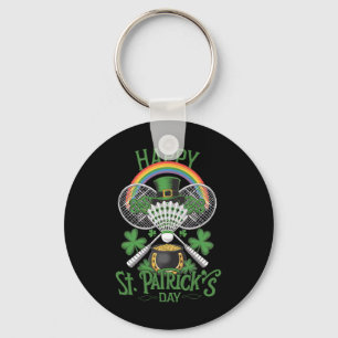 Porte-clés Drôle Patrick's Day Dminton Costume à quatre feuil