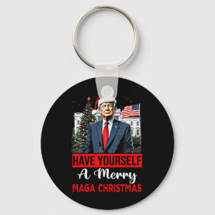 Porte-clés Drôle Père Noël Trump S'Est Joyeux Noël