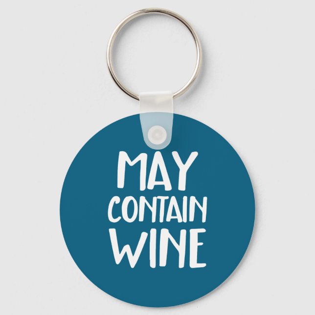 Porte-clés Drôle peut contenir du vin  (Recto)