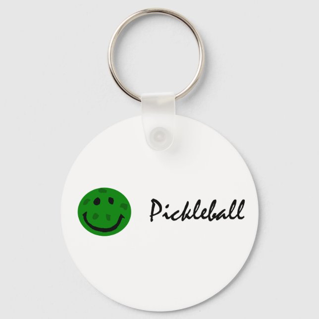 Porte-clés Drôle Pickleball visage vert (Recto)