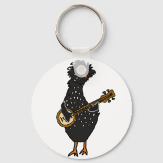 Porte-clés Drôle Polonais Poulet Jouant Banjo Art