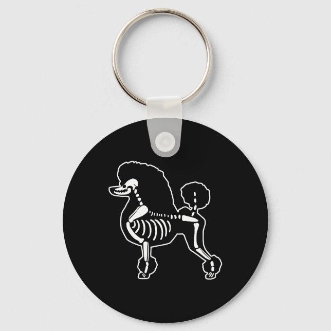 Porte-clés Drôle Poodle Chien Squelette Halloween Doodle Chie (Recto)