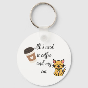 Porte-clés Drôle Porte - clé de café et de chat