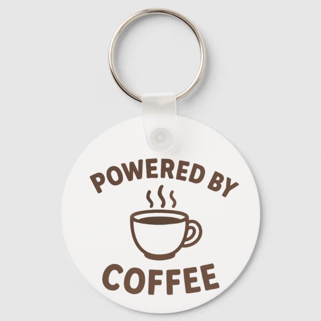 Porte-clés Drôle Porte - clé de café - "Powered by Coffee" (Recto)