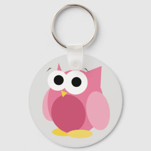 Porte-clés Drôle Porte - clé de Chouette rose