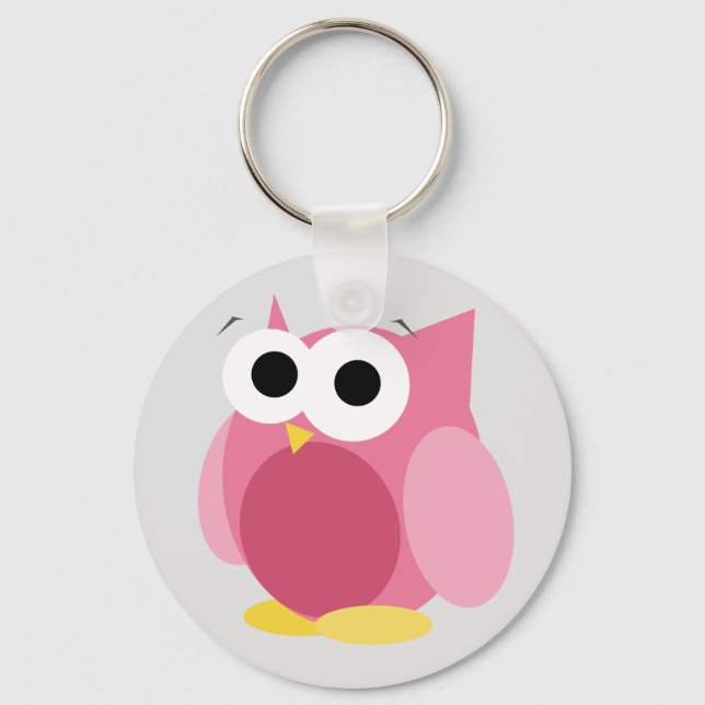 Porte-clés Drôle Porte - clé de Chouette rose (Recto)