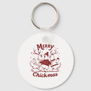 Porte-clés Drôle Poulet de Noël ferme animal mignonne Noël Me