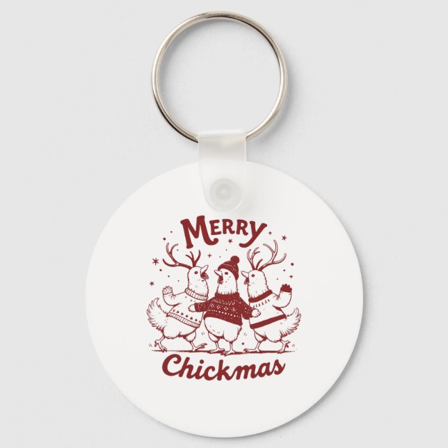 Porte-clés Drôle Poulet de Noël ferme animal mignonne Noël Me (Recto)