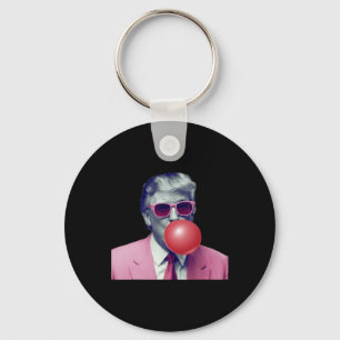 Porte-clés Drôle Rose Donald Trump Bubble Gum Yum Tee