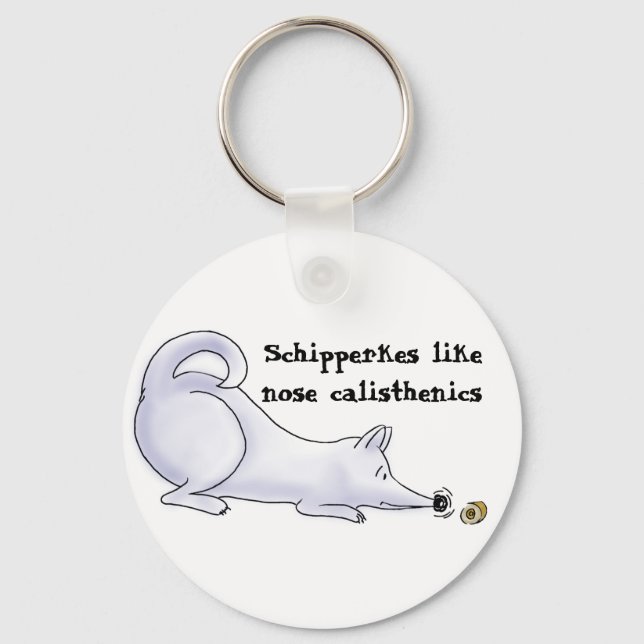 Porte-clés Drôle Schipperke Dessin de Chien (Recto)