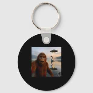Porte-clés Drôle Selfie de Bigfoot Avec le Monstre du Loch Ne