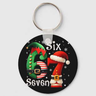 Porte-clés Drôle Six Sept 67 Mème 6 7 Elf Père Noël Noël Pa