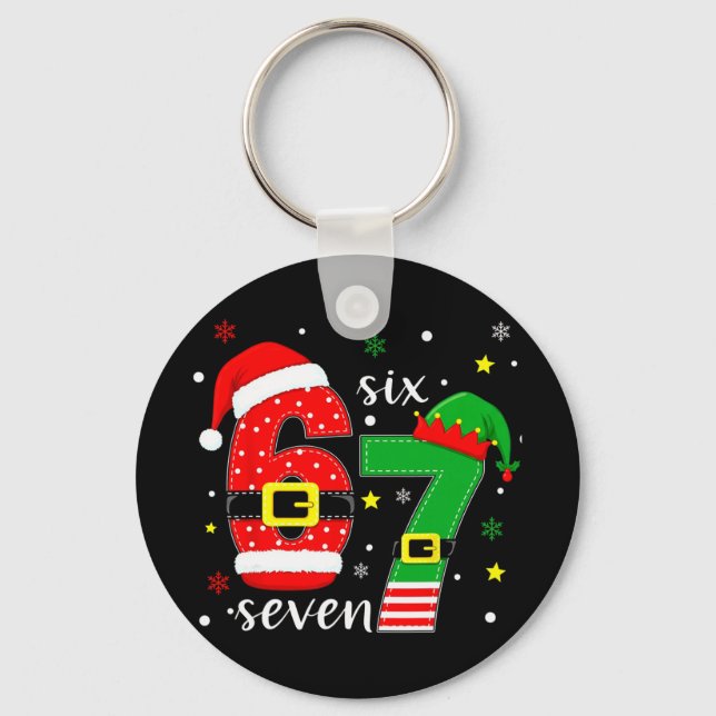Porte-clés Drôle Six Sept 6 7 Mème Noël 67 Numéro Xmas  (Recto)