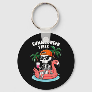 Porte-clés Drôle Skeleton Flamant rose Summerween Vibes Hallo
