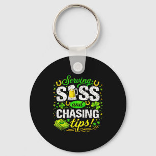 Porte-clés Drôle St Patrick serveuse barman serveur