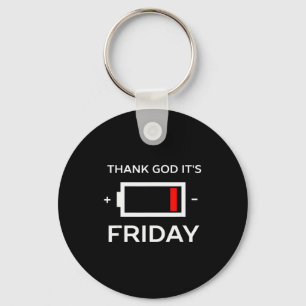 Porte-clés Drôle Tgif Vendredi Batterie faible