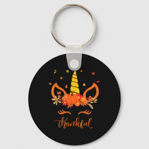 Porte-clés Drôle Thanksgiving mignon Unicorn Turquie Face Gir