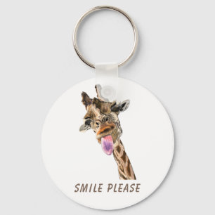 Porte-clés Drôle Tongue Giraffe Out et Wink Jouant - Amusant