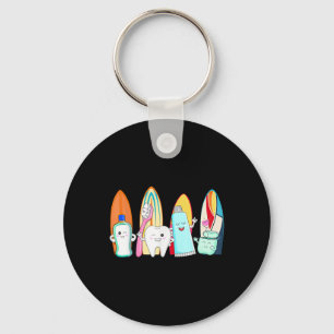 Porte-clés Drôle Tooth Surf Surf Plage Summer Dental Hyg