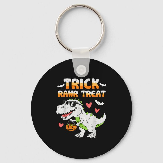 Porte-clés Drôle Trick Rawr Traiter Dinosaur T Rex Halloween  (Recto)
