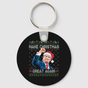 Porte-clés Drôle Trump 2024 Rendre Noël super à nouveau laid
