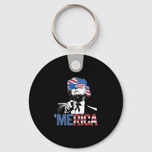 Porte-clés Drôle Trump 4 Juillet Merica Drapeau Américain Lun