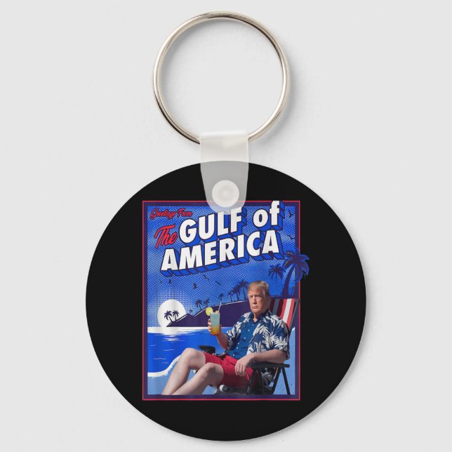 Porte-clés Drôle Trump Golfe Des États-Unis (Recto)