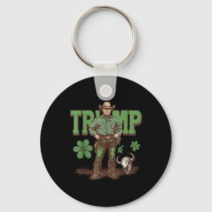 Porte-clés Drôle Trump St Pattys Western Cowboy Trump