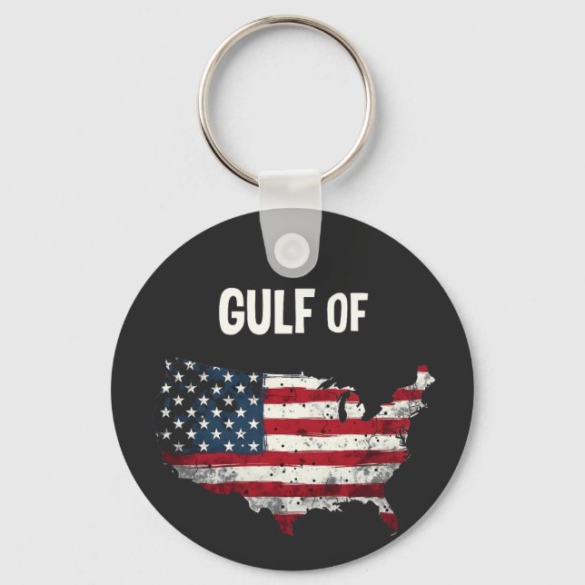 Porte-clés Drôle Trump USA Carte Drapeau (Recto)