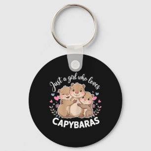 Porte-clés Drôle Une fille qui aime les capybaras Cool Capyba
