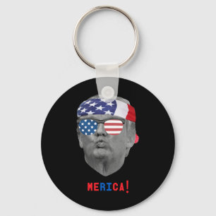 Porte-clés Drôle Vintage Trump Pucker Face Merica Usa Drapeau
