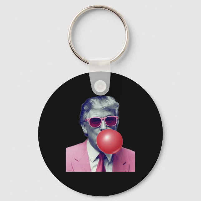 Porte-clés Drôles de cadeaux de bubble gum Yum Trump (Recto)