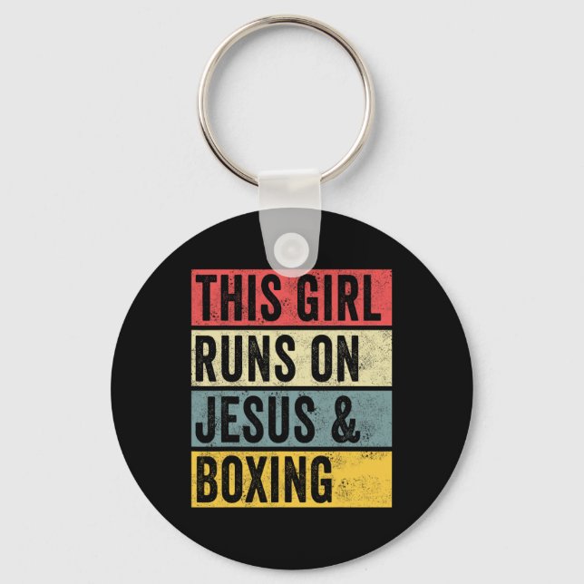 Porte-clés Drôles de chiens Jésus de boxe et de boxe kickboxi (Recto)