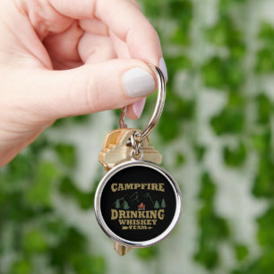 Porte-clés Drôles de citations de whisky pour campeurs et ama