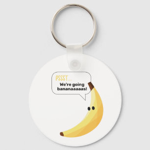 Porte-clés Drôles de faveurs de fête à la banane rétro avec j