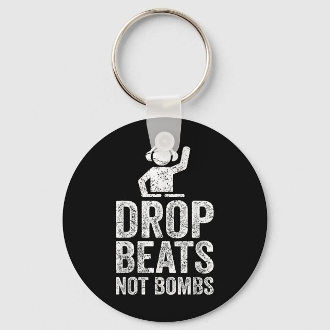 Porte-clés Drop Beats Not Bombs Dj Anti War (Recto)