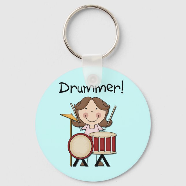 Porte-clés Drummer - Female Tshirts and Gifts (Recto)