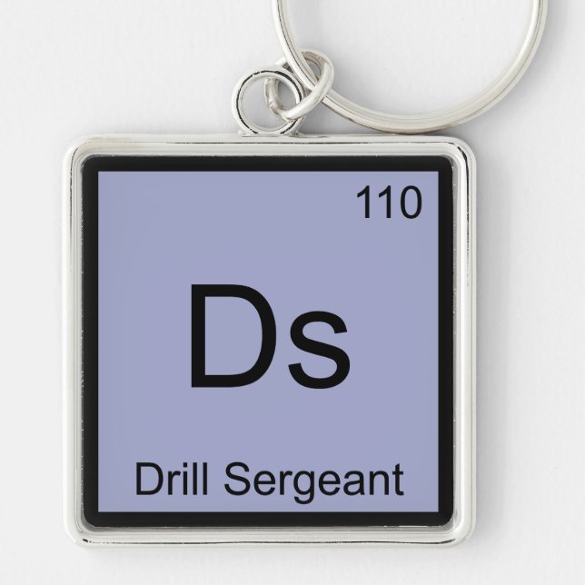 Porte-clés Ds - Sergent d'Exercice Chimie Élément Symbole Tee (Devant)