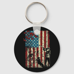 Porte-clés Duck Hunting Distressed Patriotic American Flag