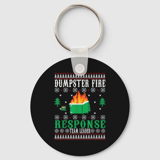 Porte-clés Dumpster Fire Resnse Team Leader Christmas Ugly Sw (Recto)