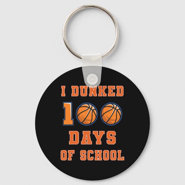 Porte-clés Dunked 100 Jours De Basketball Scolaire 100E Jour  (Recto)