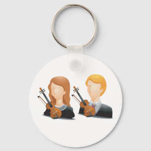 Porte-clés Duo de musiciens violonistes sans visage