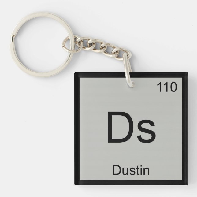 Porte-clés Dustin Nom Chimie Élément Tableau Périodique (Devant)