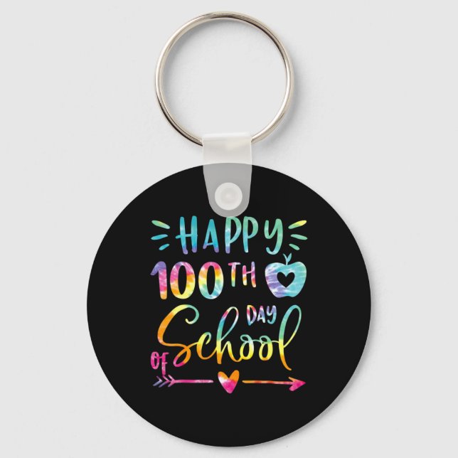 Porte-clés Dye Happy 100e jour d'école enseignant élève 100  (Recto)